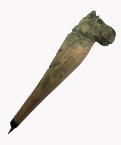 Tierkopfstift Nilpferd handgeschnitzt und -bemalt