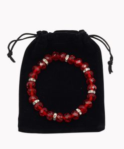 Kristallglas Armband facettiert rot