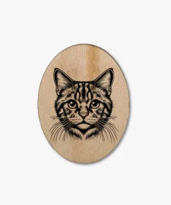 Katzenmagnet aus Holz „Manx 4“